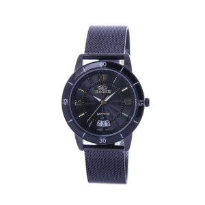 Đồng hồ HaoKe nam mặt đen dây lưới đen sapphire