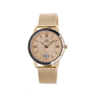 Đồng hồ HaoKe nam vàng mặt vàng dây lưới sapphire